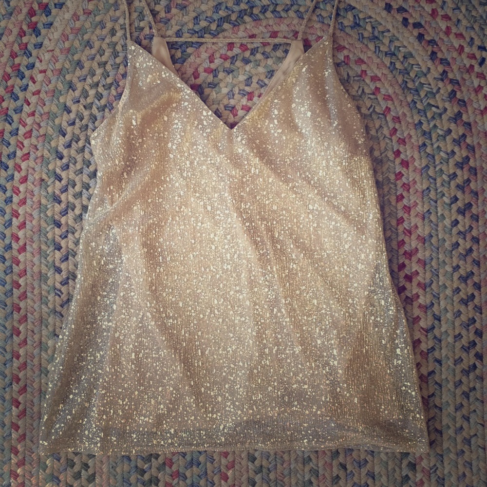 Gold & Glittery Tank Top